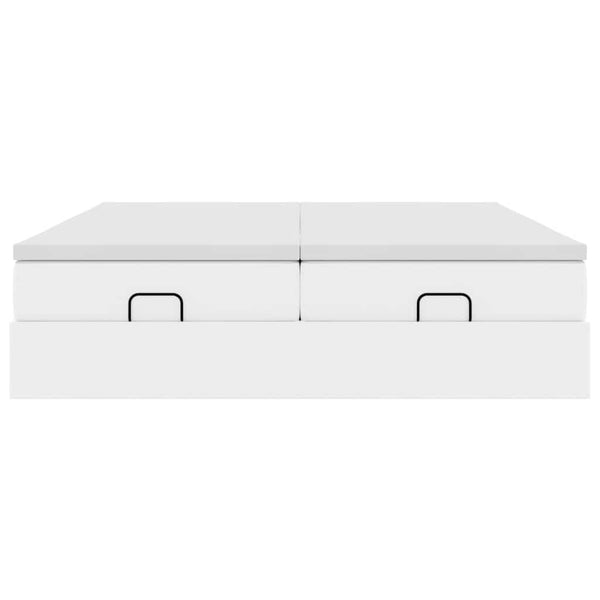 vidaXL Ottoman Bed with Mattresses White 180x200 cm Faux Leather