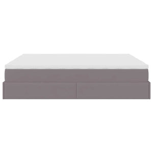 vidaXL Ottoman Bed with Mattresses Grey 180x200 cm Faux Leather