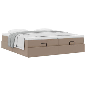 vidaXL Ottoman Bed with Mattresses Cappuccino 180x200cm Faux Leather