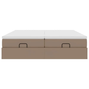 vidaXL Ottoman Bed with Mattresses Cappuccino 180x200cm Faux Leather