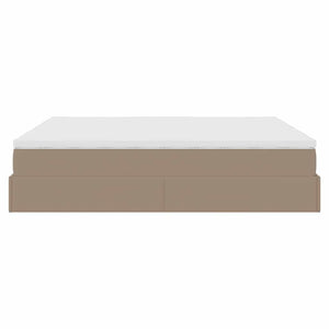 vidaXL Ottoman Bed with Mattresses Cappuccino 180x200cm Faux Leather