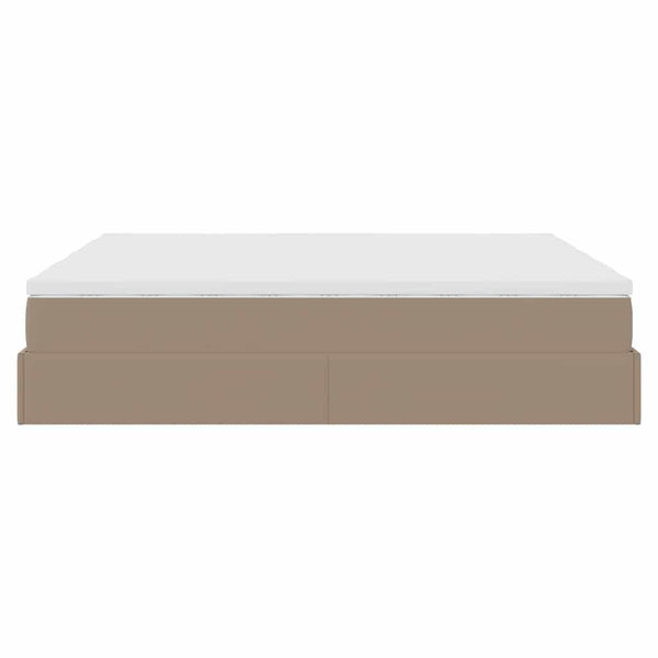 vidaXL Ottoman Bed with Mattresses Cappuccino 180x200cm Faux Leather