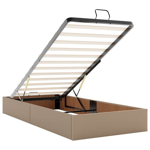 vidaXL Ottoman Bed with Mattresses Cappuccino 180x200cm Faux Leather