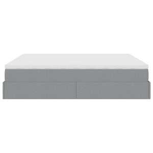 vidaXL Ottoman Bed with Mattresses Light Grey 160x200 cm Fabric