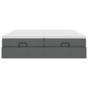 vidaXL Ottoman Bed with Mattresses Dark Grey 160x200 cm Fabric