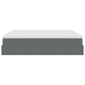 vidaXL Ottoman Bed with Mattresses Dark Grey 160x200 cm Fabric