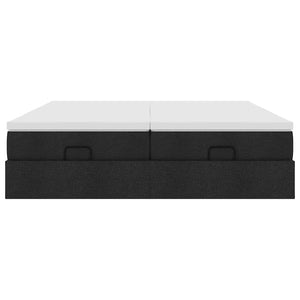 vidaXL Ottoman Bed with Mattresses Black 160x200 cm Fabric