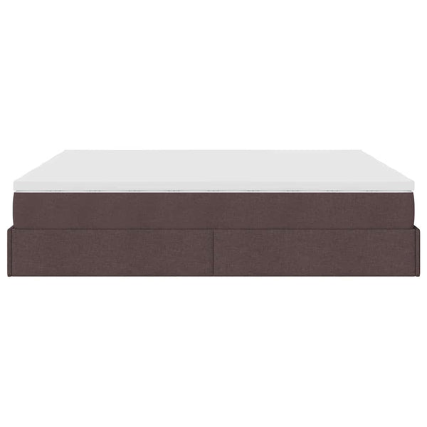 vidaXL Ottoman Bed with Mattresses Dark Brown 160x200 cm Fabric