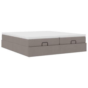 vidaXL Ottoman Bed with Mattresses Taupe Fabric 160x200 cm