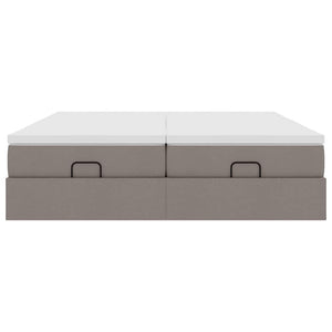 vidaXL Ottoman Bed with Mattresses Taupe Fabric 160x200 cm