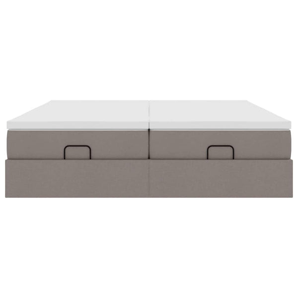 vidaXL Ottoman Bed with Mattresses Taupe Fabric 160x200 cm