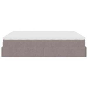 vidaXL Ottoman Bed with Mattresses Taupe Fabric 160x200 cm