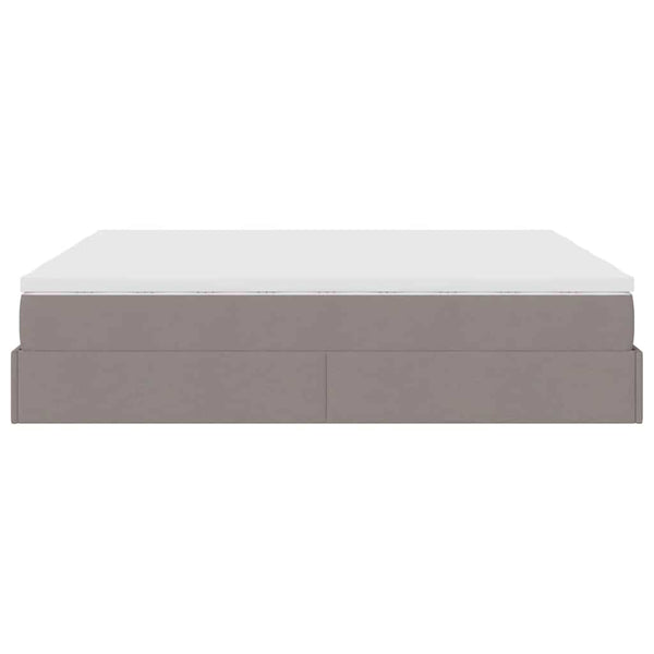 vidaXL Ottoman Bed with Mattresses Taupe Fabric 160x200 cm