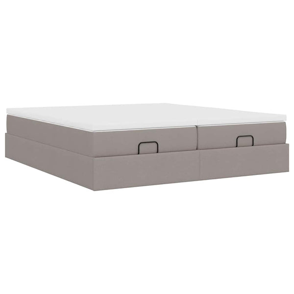 vidaXL Ottoman Bed with Mattresses Taupe Fabric 160x200 cm