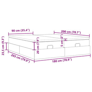 vidaXL Ottoman Bed with Mattresses Light Grey 180x200 cm Fabric