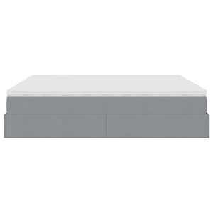 vidaXL Ottoman Bed with Mattresses Light Grey 180x200 cm Fabric
