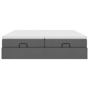 vidaXL Ottoman Bed with Mattresses Dark Gray 180x200 cm Fabric