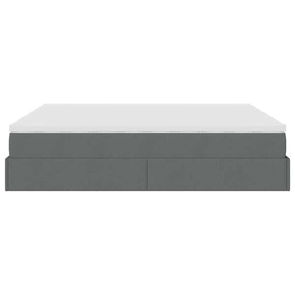 vidaXL Ottoman Bed with Mattresses Dark Gray 180x200 cm Fabric
