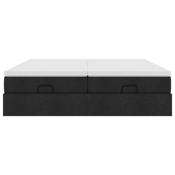 vidaXL Ottoman Bed with Mattresses Black 180x200 cm Fabric