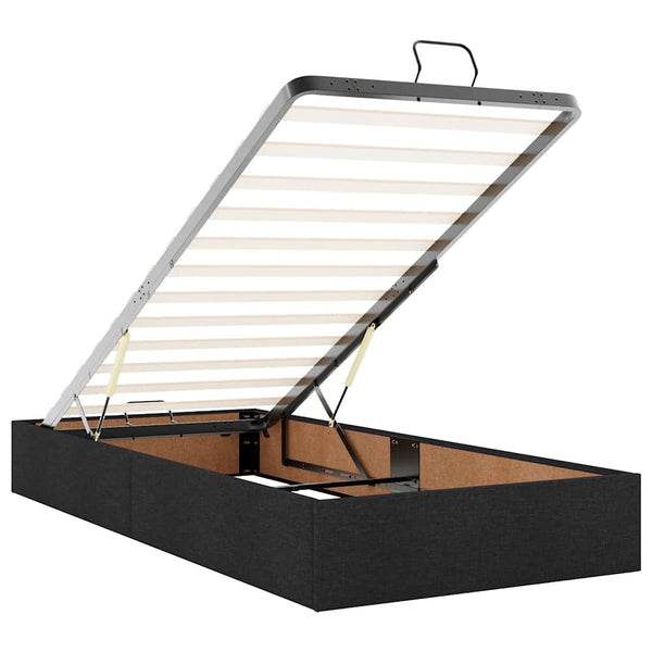 vidaXL Ottoman Bed with Mattresses Black 180x200 cm Fabric