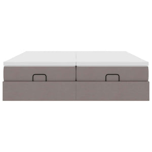 vidaXL Ottoman Bed with Mattresses Taupe 180x200 cm Fabric
