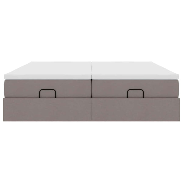 vidaXL Ottoman Bed with Mattresses Taupe 180x200 cm Fabric