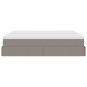 vidaXL Ottoman Bed with Mattresses Taupe 180x200 cm Fabric