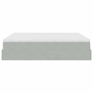 vidaXL Ottoman Bed with Mattresses Light Grey 160x200 cm Velvet