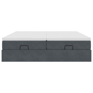 vidaXL Ottoman Bed with Mattresses Dark Grey 160x200 cm Velvet