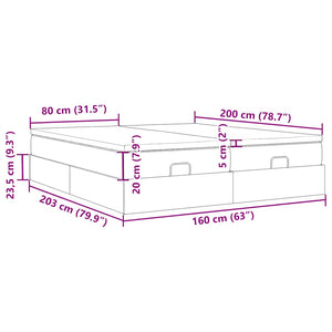 vidaXL Ottoman Bed with Mattresses Black 160x200 cm Velvet