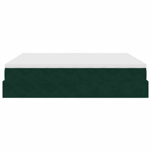 vidaXL Ottoman Bed with Mattresses Dark Green 160x200 cm Velvet