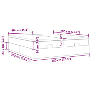 vidaXL Ottoman Bed with Mattresses Dark Grey 180x200 cm Velvet