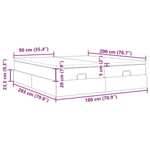 vidaXL Ottoman Bed with Mattresses Black 180x200 cm Velvet