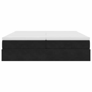 vidaXL Ottoman Bed with Mattresses Black 180x200 cm Velvet