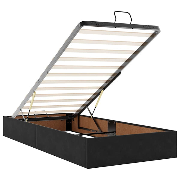 vidaXL Ottoman Bed with Mattresses Black 180x200 cm Velvet