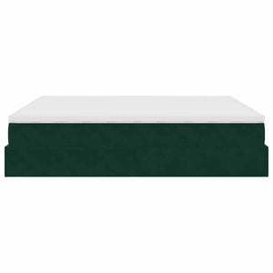 vidaXL Ottoman Bed with Mattresses Dark Green 180x200 cm Velvet