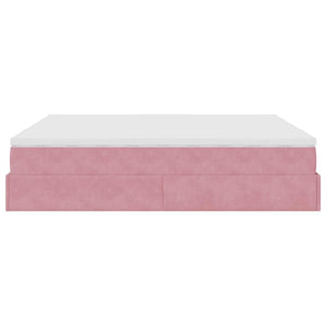 vidaXL Ottoman Bed with Mattresses Pink 180x200 cm Velvet