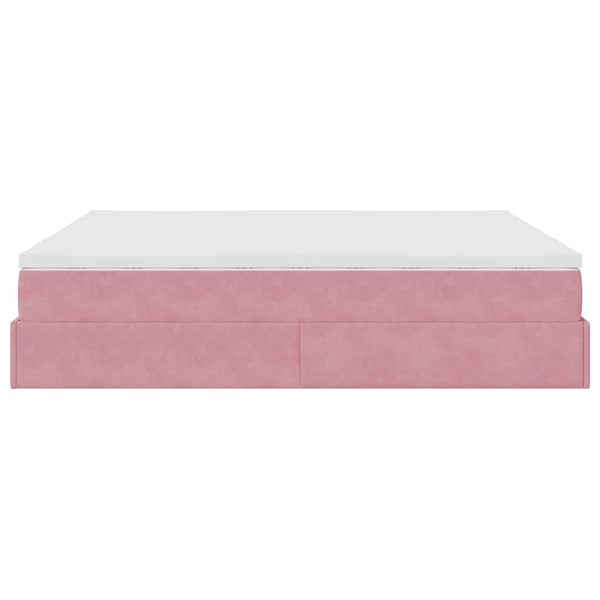 vidaXL Ottoman Bed with Mattresses Pink 180x200 cm Velvet