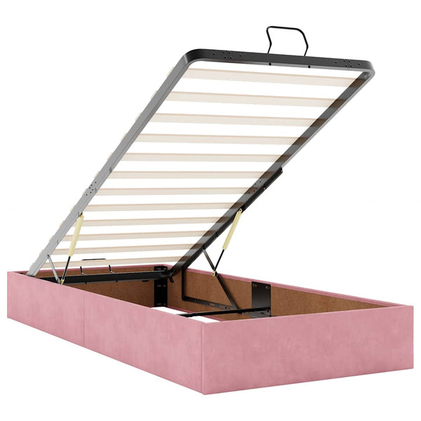 vidaXL Ottoman Bed with Mattresses Pink 180x200 cm Velvet