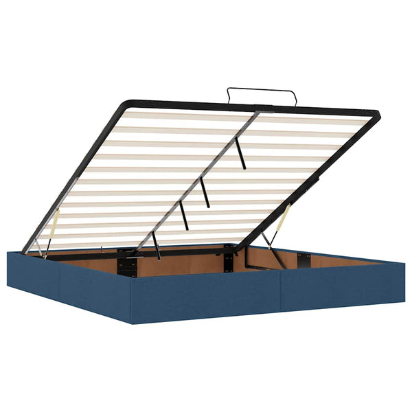 vidaXL Ottoman Bed with Mattress Blue 200x200 cm Fabric