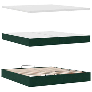 Ottoman Bett mit Matratze Dunkelgrün 200x200 cm