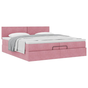 Ottoman Bett mit Matratze Rosa 200x200 cm