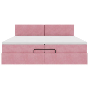 Ottoman Bett mit Matratze Rosa 200x200 cm
