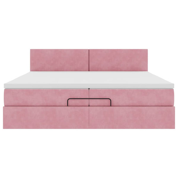 Ottoman Bett mit Matratze Rosa 200x200 cm