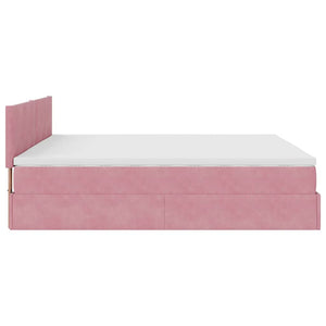 Ottoman Bett mit Matratze Rosa 200x200 cm