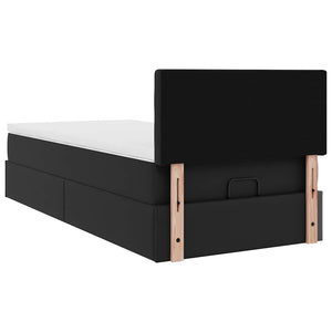 Ottomanbett mit Matratze & LEDs 80x200 cm Kunstleder