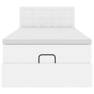 Ottoman Bett mit Matratze & LED Weiß 80x200 cm