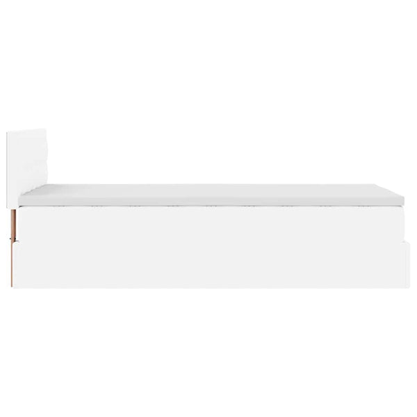 Ottoman Bett mit Matratze & LED Weiß 80x200 cm