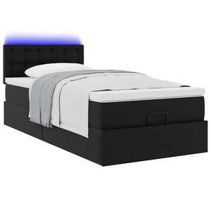 Ottoman Bett mit Matratze & LEDs 90x200 cm