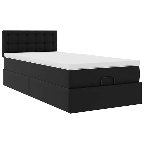 Ottoman Bett mit Matratze & LEDs 90x200 cm